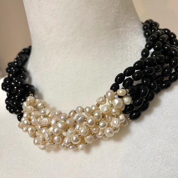 WHBM : Woven Fresh Water Pearl Necklace | NWT - Picture 4 of 7